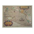 Trademark Fine Art Abrahamus Ortelius Map of the Pacific 1589 Canvas Art 14x19 Inches