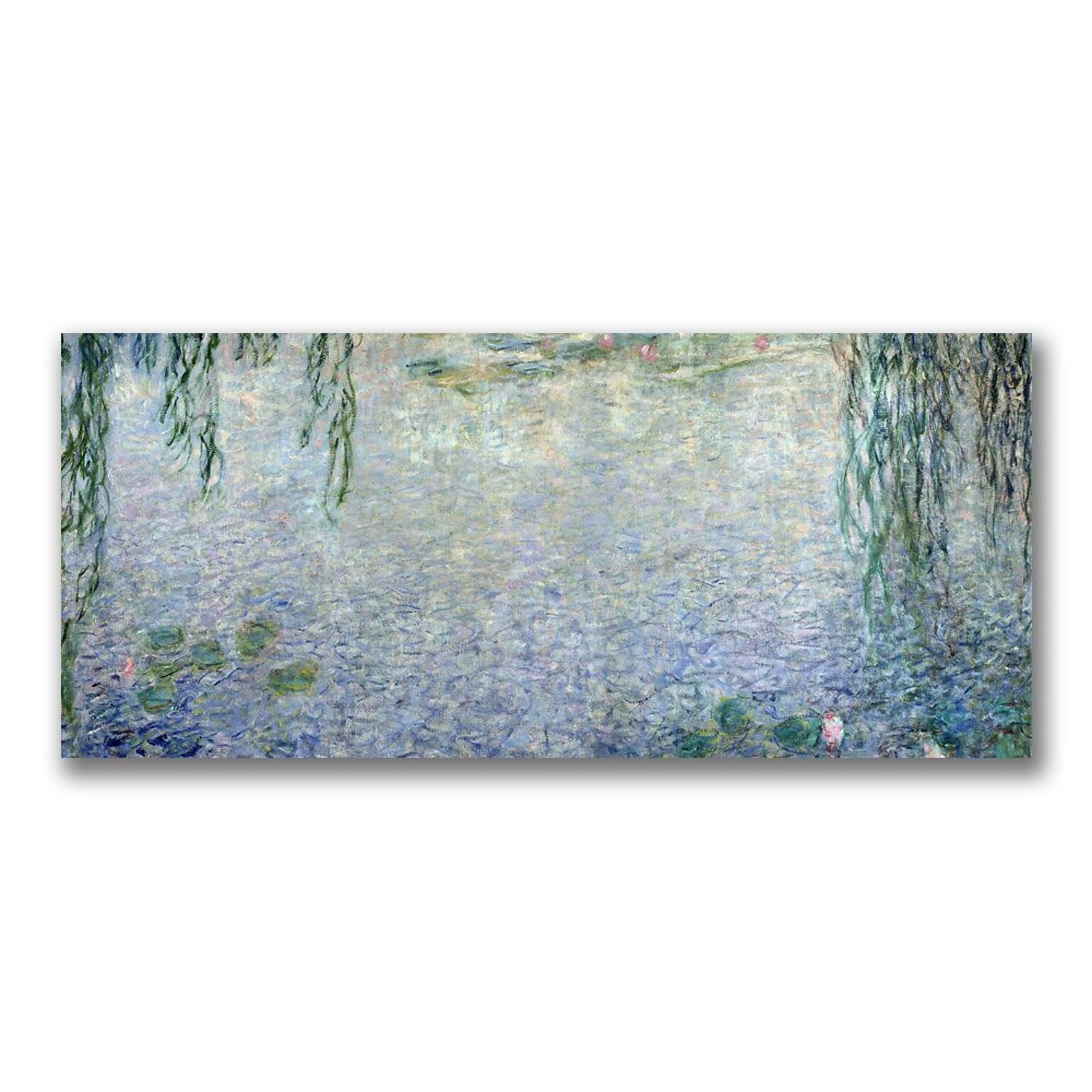 Trademark Fine Art Claude Monet Waterlillies Morning II Canvas Art 14x32 Inches