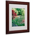 Kathy Yates Monets Lily Pond 2 Matted Framed Art - 11x14 Inches - Wood Frame
