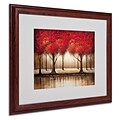 Rio Parade of Red Trees Matted Framed Art - 16x20 Inches - Wood Frame