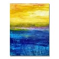Trademark Fine Art Michelle Calkins Gold and Pink Sunset Canvas Art 18x24 Inches