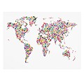 Trademark Fine Art Michael Tompsett Stars World Map Canvas Art 22x32 Inches