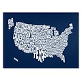 Trademark Fine Art Michael Tompsett NAVY-USA States Text Map Canvas Art 22x32 Inches