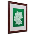 Michael Tompsett FOREST-Germany Regions Map Matted Framed - 16x20 Inches - Wood Frame