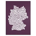 Trademark Fine Art Michael Tompsett MULBERRY-Germany Regions Map Canvas Art 30x47 Inches