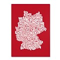 Trademark Fine Art Michael Tompsett RED-Germany Regions Map Canvas Art 22x32 Inches