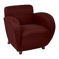 Office Star OSP Designs 31(H) Fabric Club Chair With Cherry Finish Legs, Burgundy