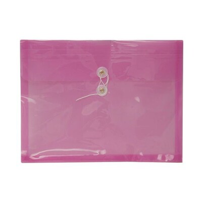JAM Paper® Plastic Envelopes, Button String Tie Closure, Letter Booklet, 9.75 x 13, Lavender Purple