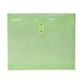 JAM Paper® Plastic Envelopes, Button String Tie Closure, Letter Booklet, 9 3/4 x 11 5/8, Lime Green Poly, 108/pk (34130LIBULKB)