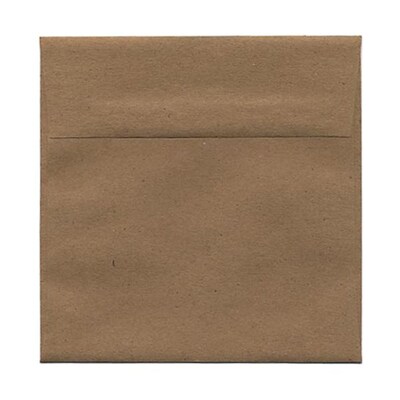 JAM Paper 6 x 6 Square Invitation Envelopes, Brown Kraft Paper Bag, 25/Pack (LEKR502)