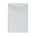 JAM Paper® Plastic Envelopes with Tuck Flap Closure, Open End, 4 1/8 x 6, Clear Poly, 12/Pack (15417