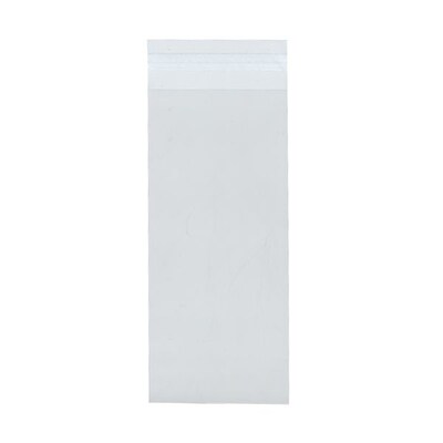 JAM Paper Cello Sleeves with Peel & Seal Closure, #12 Policy, 4.4375 x 12.25, Clear, 100/Pack (NUM12