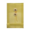 JAM Paper® Plastic Envelopes with Button and String Tie Closure, Open End, 4.25 x 6.25, Yellow Poly, 12/pack (473B1YE)