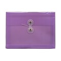 JAM Paper® Plastic Envelopes, Button and String Tie Closure, Index Booklet, 5.25 x 7.5, Lilac Purple Poly, 12/pack (920B1LILAC)
