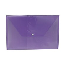 JAM Paper® Plastic Envelopes with Snap Closure, Legal Booklet, 9.75 x 14.5, Purple Poly, 12/pack (34