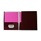 JAM Paper Glossy 2-Pocket Presentation Folder, Maroon Burgundy, 100/Box (V0312403B)