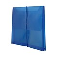 JAM Paper® Plastic Envelopes, 2 5/8 Expansion, Elastic Closure, Letter Booklet, 9.75 x 13, Blue Poly