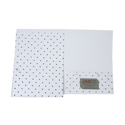JAM Paper® Handmade Folders, White with Black Dots, 6/pack (5935823D)