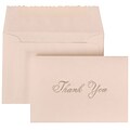 JAM Paper® Thank You Cards Set, Parchment with Silver Script, 104 Note Cards with 100 Envelopes (288918990)
