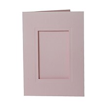 JAM Paper® Foldover Photo Cards, A7 size, 5 x 7, 2.5 x 4 Opening, Baby Pink, 12/pack (1791031)