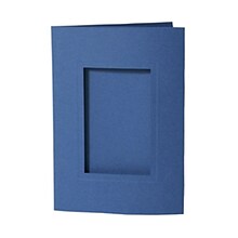 JAM Paper® Foldover Photo Cards, A7 size, 5 x 7, 2.5 x 4 Opening, Blue, 100/pack (1791033B)