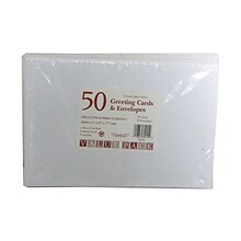 JAM Paper® Foldover Greeting Cards Set, 5 1/8 x 7, White, 50/Pack (57595788)