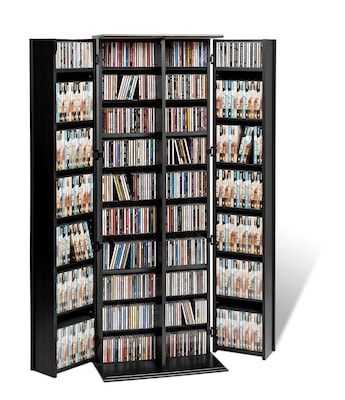 Prepac™ Grande Locking Media Storage Cabinet With Shaker Doors, Black