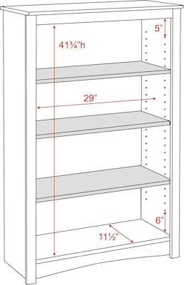 Prepac™ 48" 4-Shelf Bookcase with Adjustable Shelves, Espresso, Wood (EDL-3248)