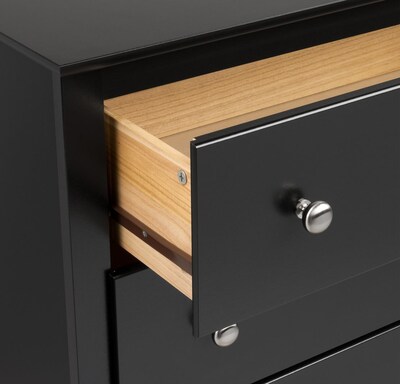 Prepac™ 28" Sonoma Tall 2 Drawer Nightstand With Open Shelf, Black (BDC-2428)