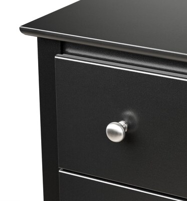 Prepac™ 28" Sonoma Tall 2 Drawer Nightstand With Open Shelf, Black (BDC-2428)