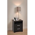 Prepac™ 27 Coal Harbor 2 Drawer Tall Nightstand With Open Shelf, Black (BCH-2250)