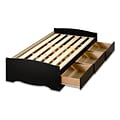 Prepac™ Twin XL Mate’s Platform Storage Bed With 3 Drawers, Black