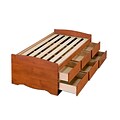 Prepac™ 41 Tall Twin Captain’s Platform Storage Bed With 6 Drawers, Cherry