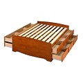 Prepac™ 63 Tall Queen Captain’s Platform Storage Bed With 12 Drawers, Cherry