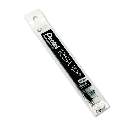 Pentel® R.S.V.P. Ballpoint Pen Refill, Medium, Black, 2/Pack