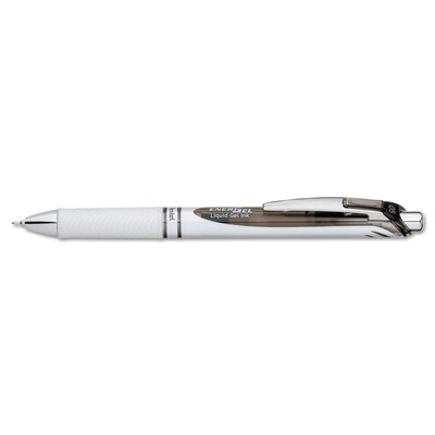 Pentel EnerGel Retractable Gel Pen, Fine Point, Black Ink (PENBLN75PWA)