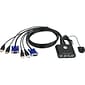 Aten 3' 2-Port USB Cable KVM Switch; Black