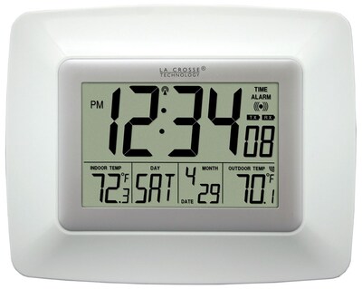 La Crosse Technology® Atomic Digital Clock With Temperature; White