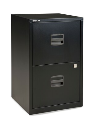 Bisley® 2-Drawer Steel Home Filing Cabinet, Black (FILE2-BK)