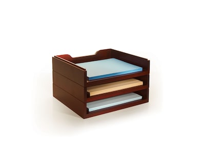 Empire Stack & Style Wood Desk Organizers Kit 4, Mahogany
