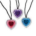 SmileMakers® Jumbo Jewel Heart Necklaces; 72 PCS