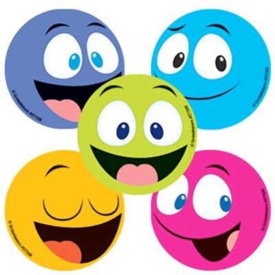SmileMakers® Happy Faces Stickers, 2-1/2”H x 2-1/2”W, 100/Box