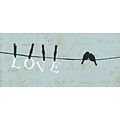 Diamond Decor Bird On A Wire: Love Canvas Art, 8 x 20