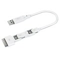 4XEM™ 3-in-1 USB to 30-Pin/Mini USB/Micro USB Adapter, White