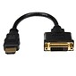 Startech 8" Male HDMI To Female DVI-D Video Cable Adapter, Black