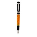 Delta Dolcevita Piston Fill Fountain Pen, Medium Nib, Black/Orange