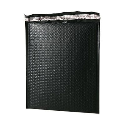 Jam Paper Bubble Padded Mailers with Peel and Seal Closure, 10 x 13, Black Matte, 12/Pack (V014011