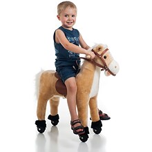 Happy Trails Plush Walking Horse With Wheels and Foot Rest (844296042647)