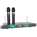 Pyle® PDWM2550 19 Rackmount Dual VHF Wireless Rechargeable Handheld Microphone System;  Black