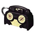 Us Basic 841179 AM/FM Retro Clock Radio Phone, Black